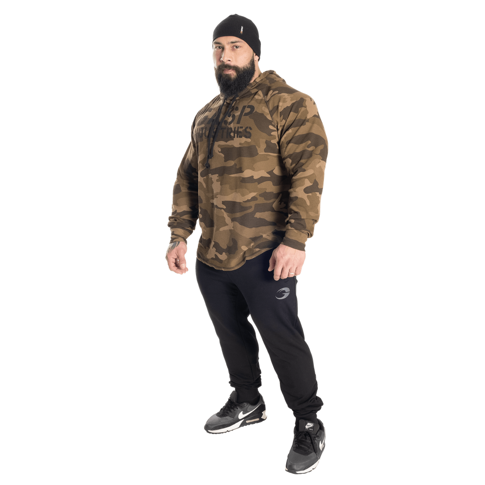 Sweat à capuche thermique Gasp LS, motif camouflage vert