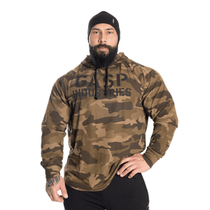 Sweat à capuche thermique Gasp LS, motif camouflage vert