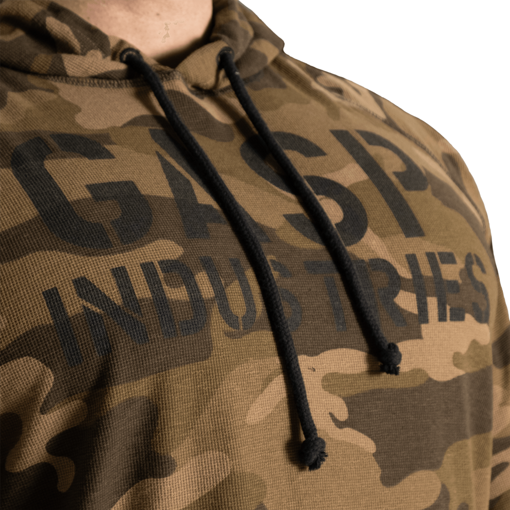 Sweat à capuche thermique Gasp LS, motif camouflage vert