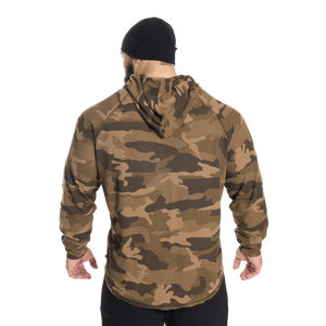 Sweat à capuche thermique Gasp LS, motif camouflage vert