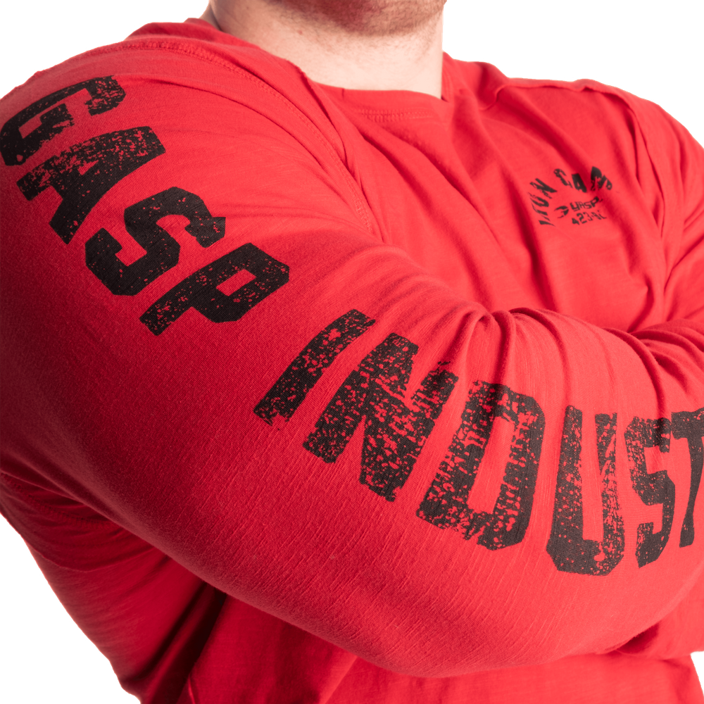 T-shirt Gasp Throwback LS rouge chili
