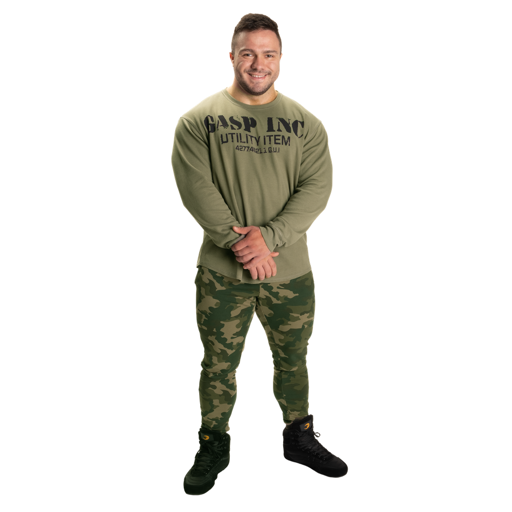 Pull thermique de gym Gasp vert délavé