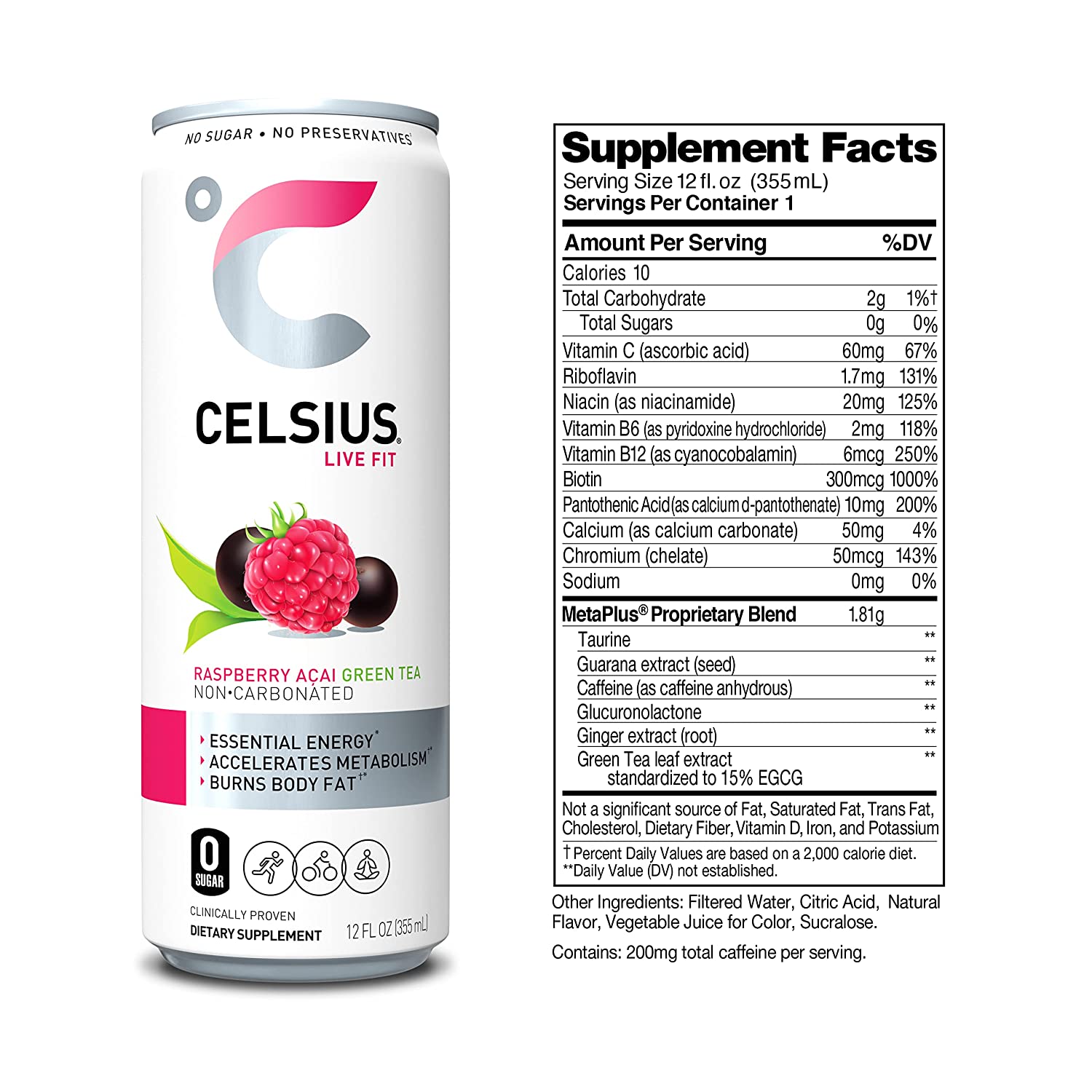 Celsius Energy Drink - Sparkling Essential Fitness Drink - 12x355ml