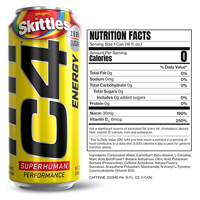 Cellucor - C4 Carbonated Energy Drink 473ml - Skittles