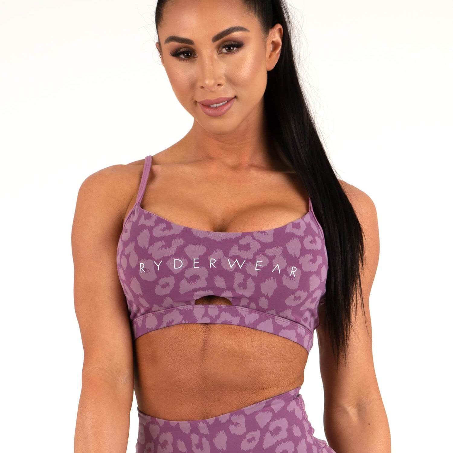 Ryderwear Animal Sports Bra Leopard Purple