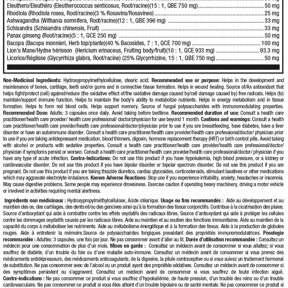 ATP Lab Adrenrgy 90 caps medicinal ingredients