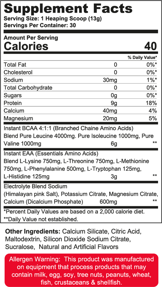 Wanted1 ALLIN1 - Complete EAA's Formula + Electrolytes - 30 serving