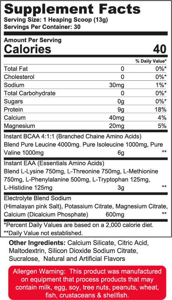 Wanted1 ALLIN1 - Complete EAA's Formula + Electrolytes - 30 serving