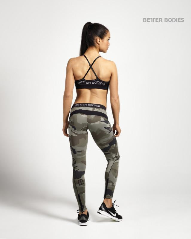 Collants longs camouflage BetterBodies, camouflage vert