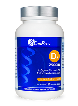 CanPrev - Vitamin D3 2500IU - 120 Softgels