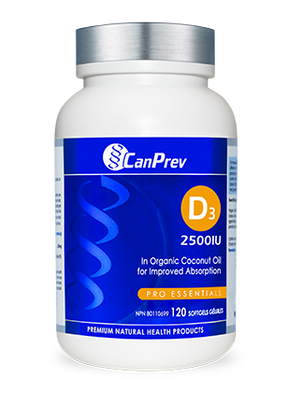 CanPrev - Vitamin D3 2500IU - 120 Softgels