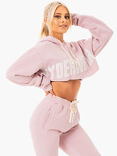 Ryderwear Block Cropped Oversize Hoodie Baby Pink