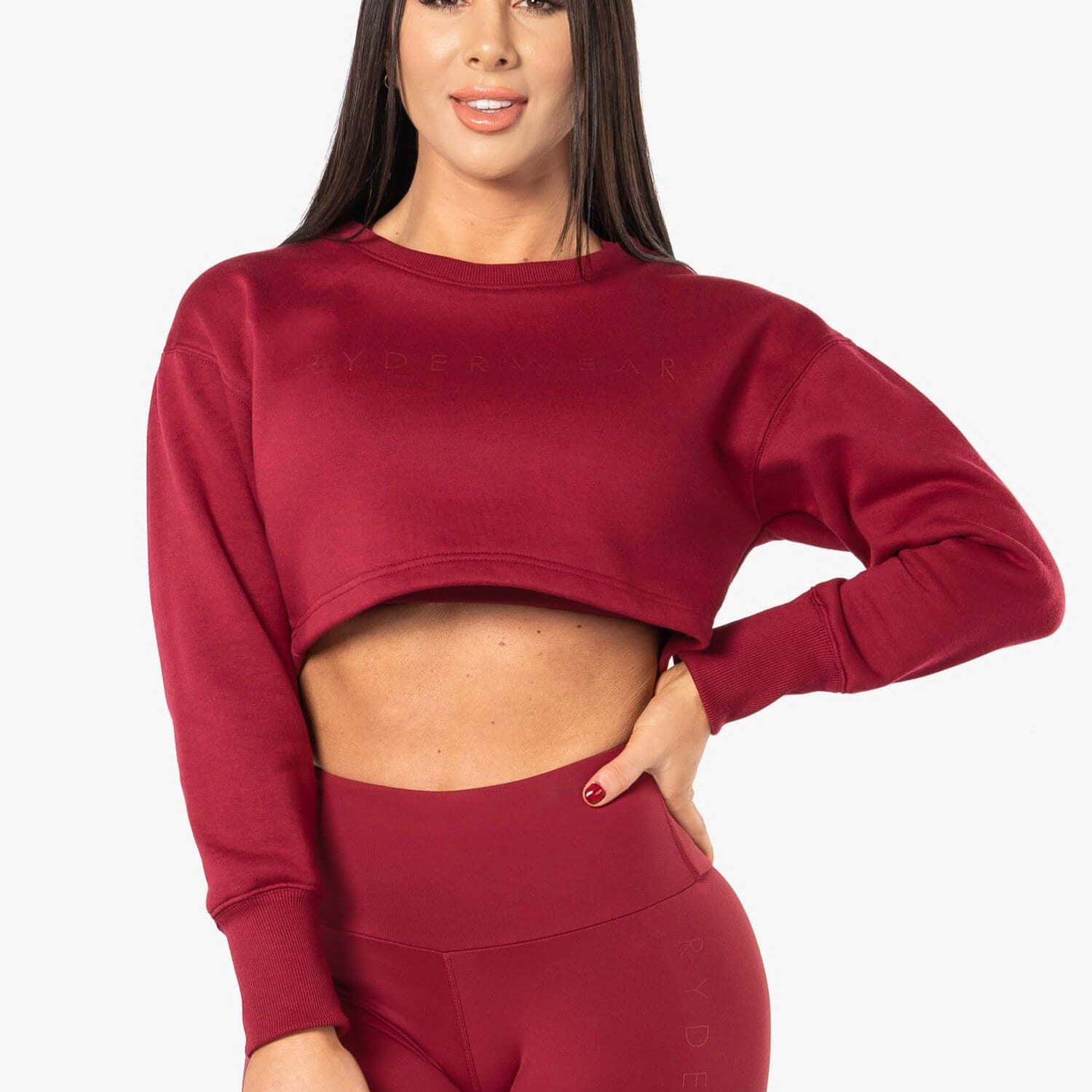 Ryderwear Elevate Cropped Sweater Berry Red