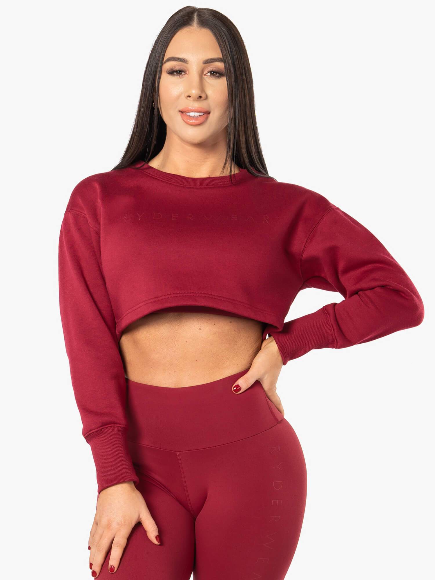 Ryderwear Elevate Cropped Sweater Berry Red