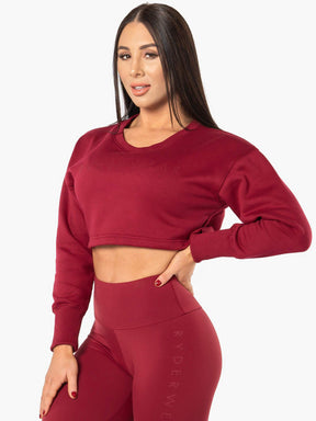 Ryderwear Elevate Cropped Sweater Berry Red