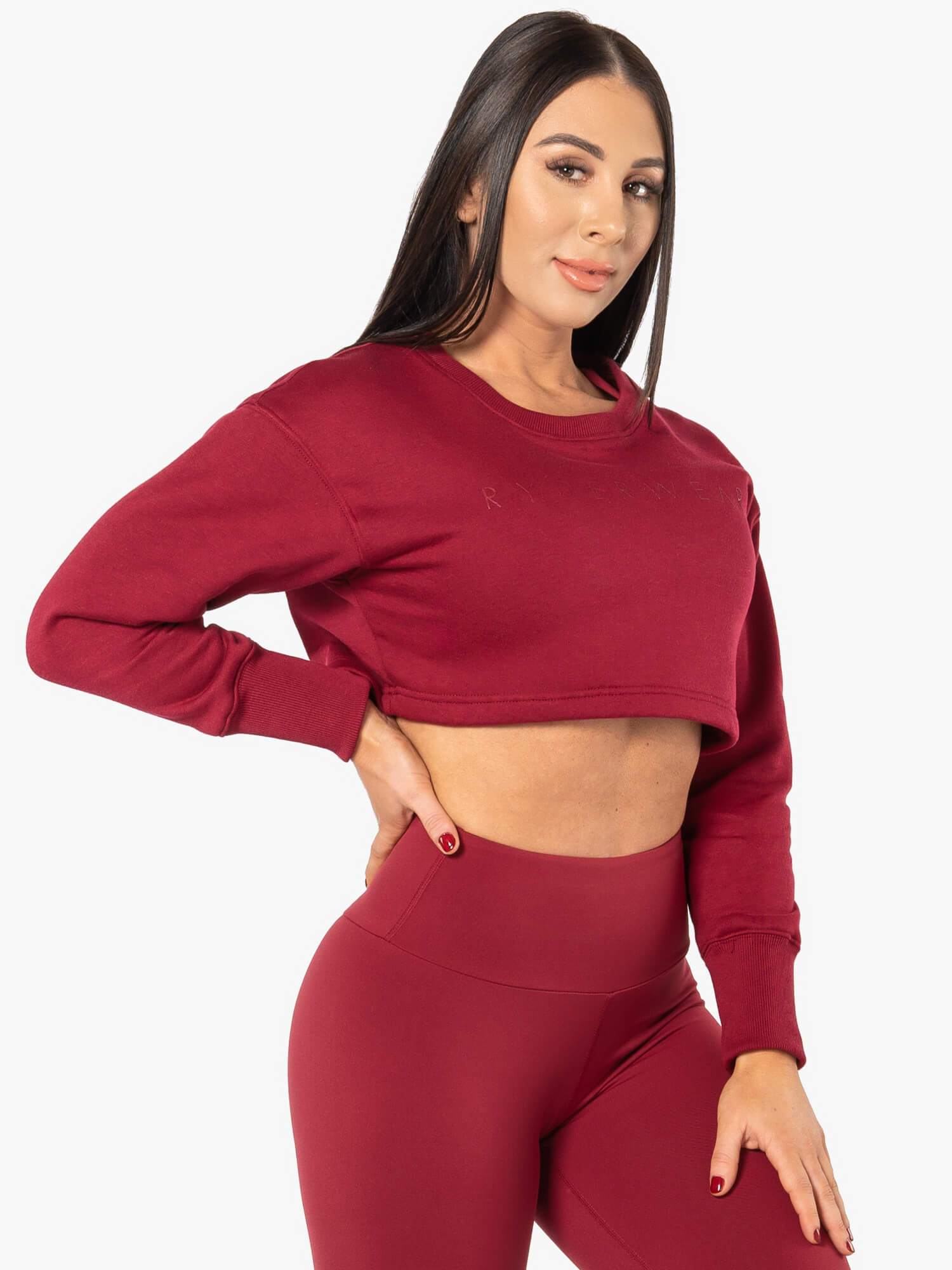 Ryderwear Elevate Cropped Sweater Berry Red