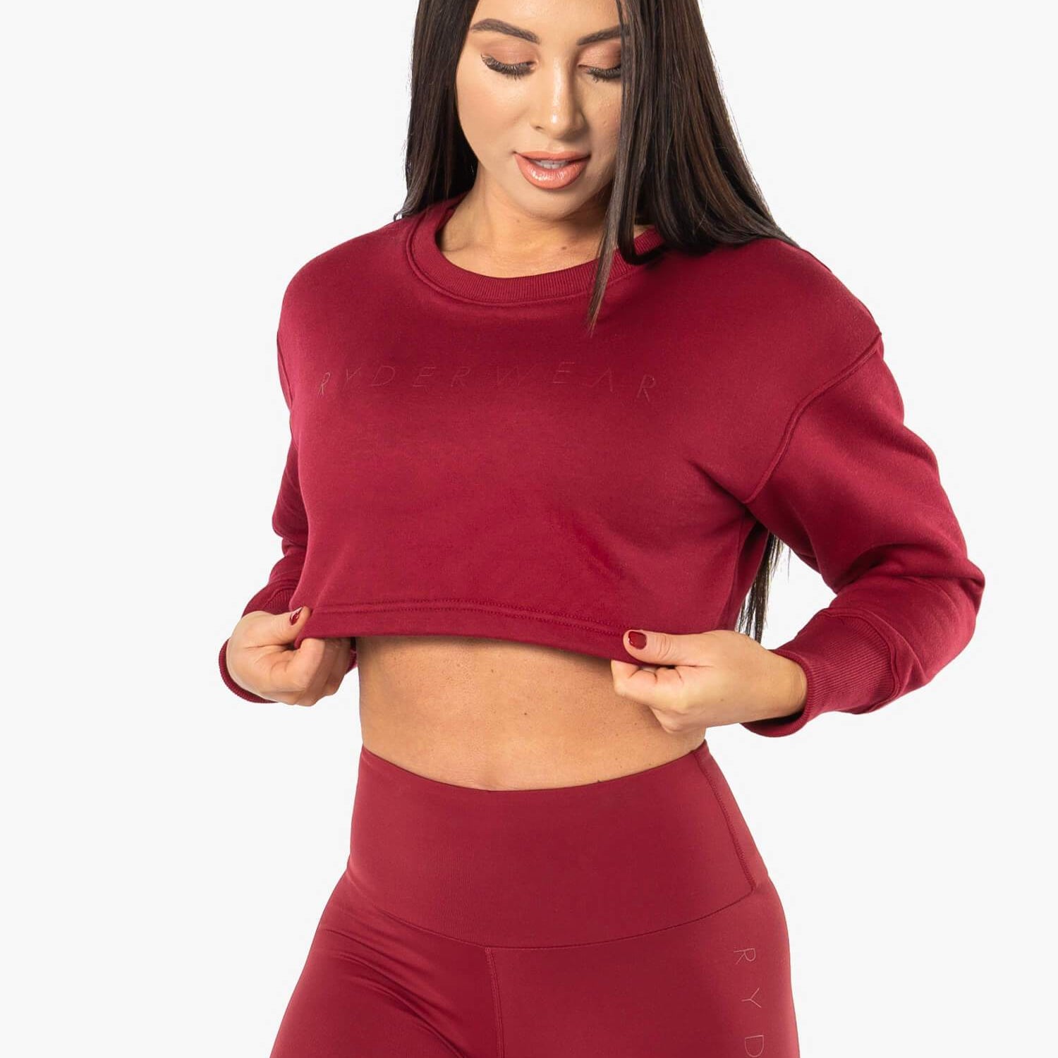 Ryderwear Elevate Cropped Sweater Berry Red