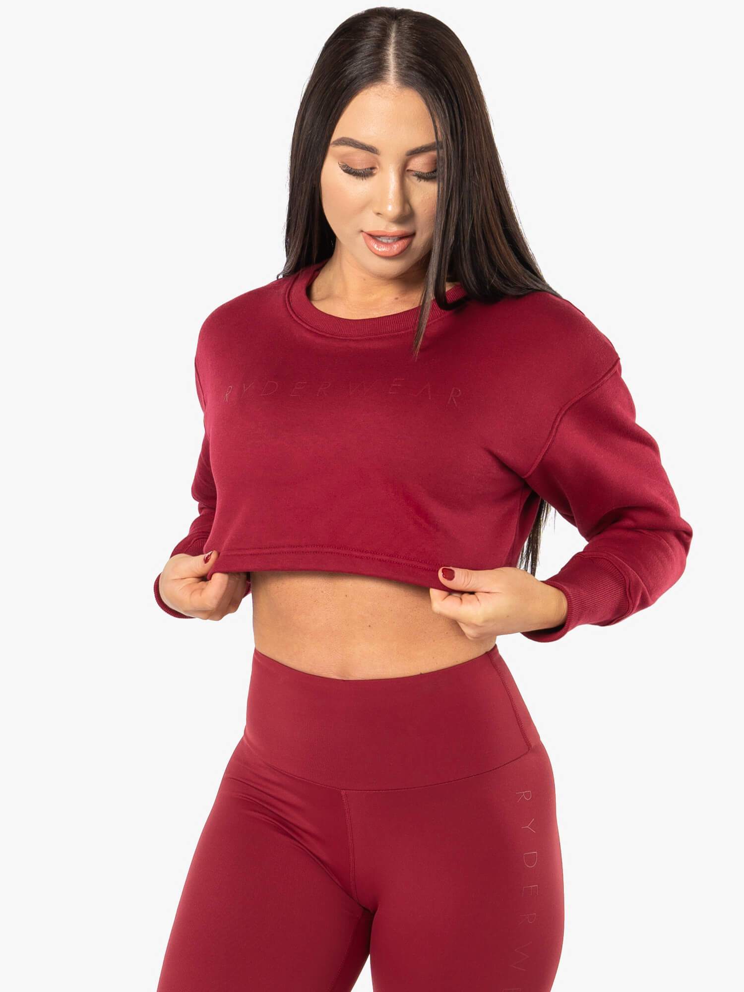 Ryderwear Elevate Cropped Sweater Berry Red