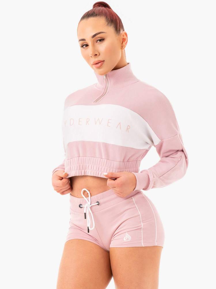 Ryderwear Cropped Track Jumper Pink