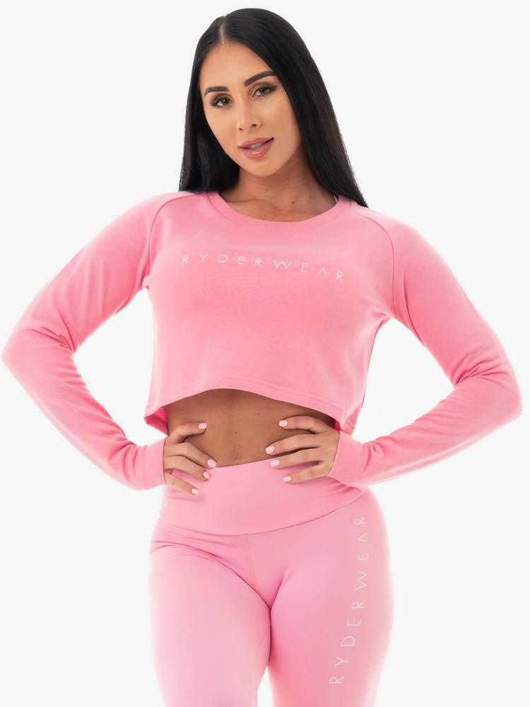 Ryderwear Staples Cropped Sweater Pink