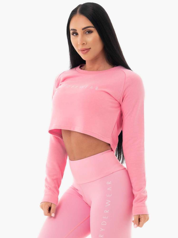 Ryderwear Staples Cropped Sweater Pink