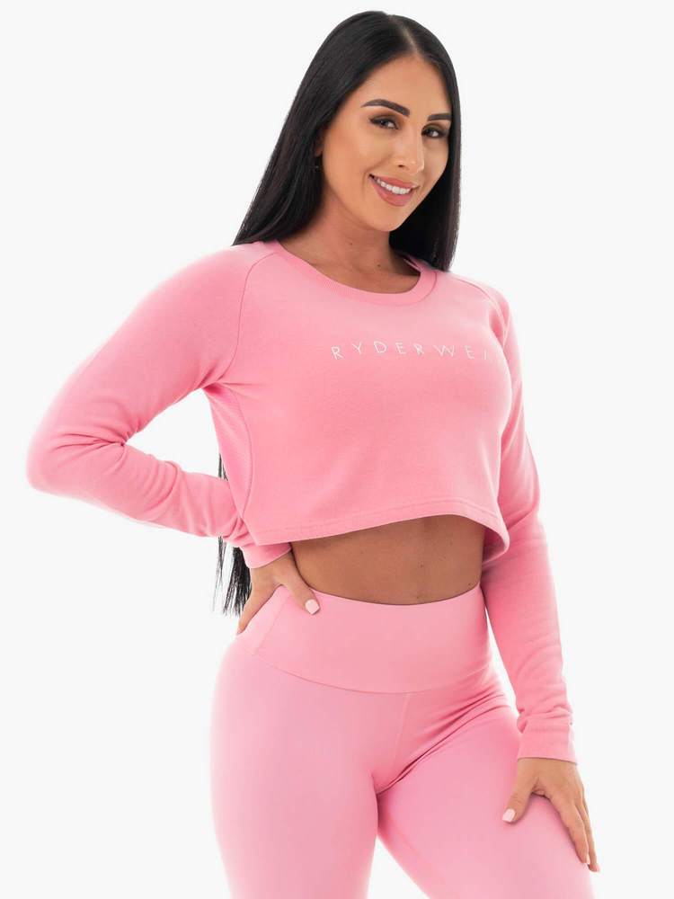 Ryderwear Staples Cropped Sweater Pink