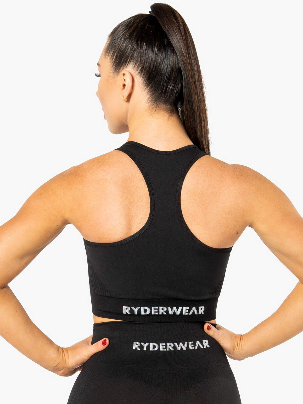 Débardeur court sans coutures Ryderwear Electra noir