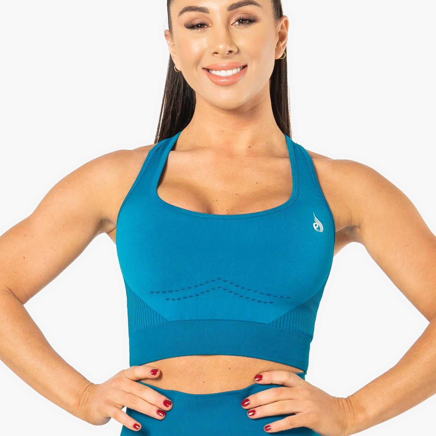 Ryderwear Electra Seamless Crop Top Electric Blue