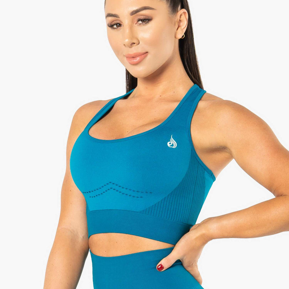 Débardeur court sans coutures Ryderwear Electra bleu électrique