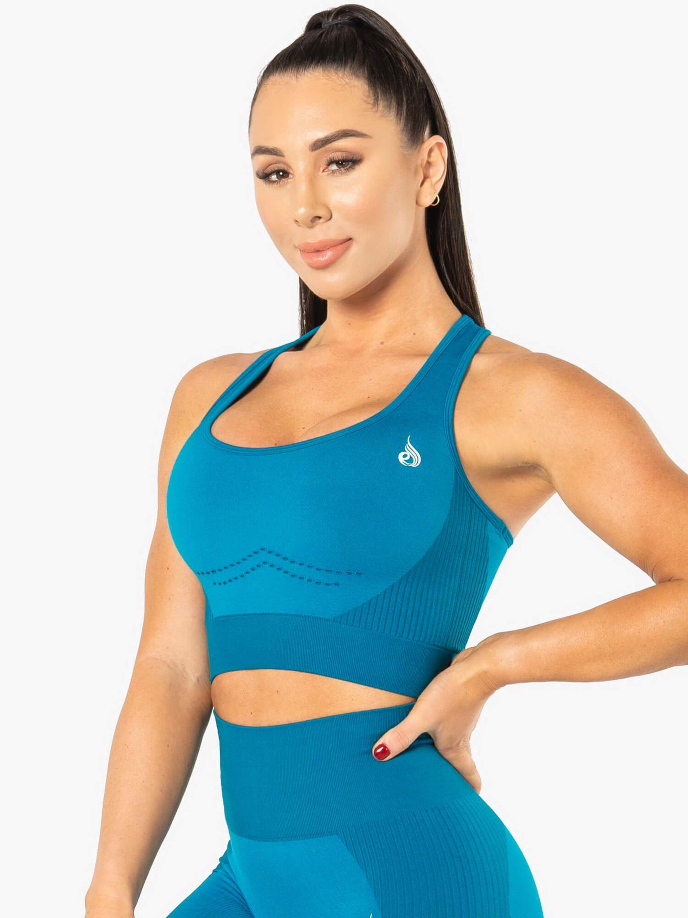 Ryderwear Electra Seamless Crop Top Electric Blue