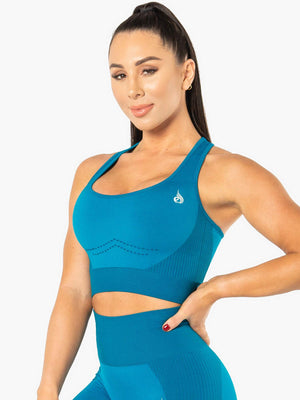 Débardeur court sans coutures Ryderwear Electra bleu électrique