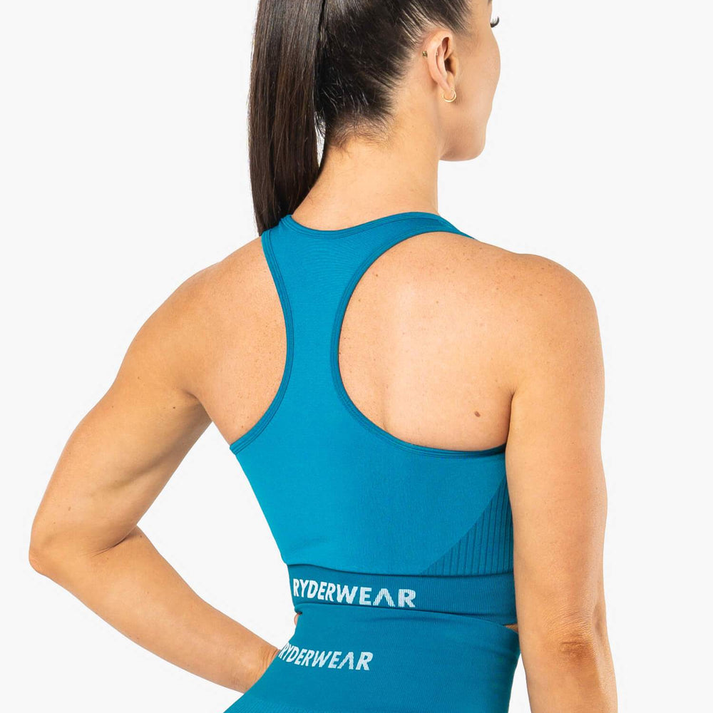 Débardeur court sans coutures Ryderwear Electra bleu électrique