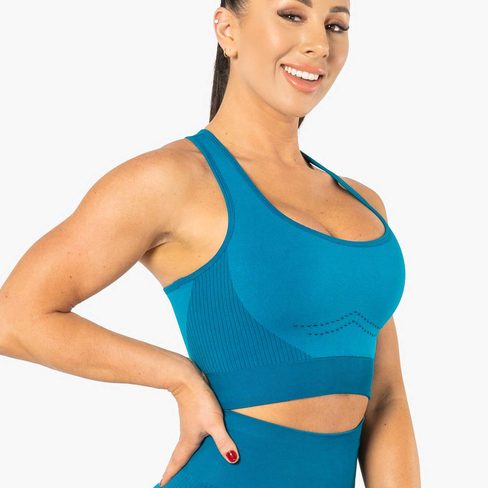 Débardeur court sans coutures Ryderwear Electra bleu électrique