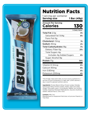 Built Protein Bar - 100% Real Chocolate - Zero Guilt 49g