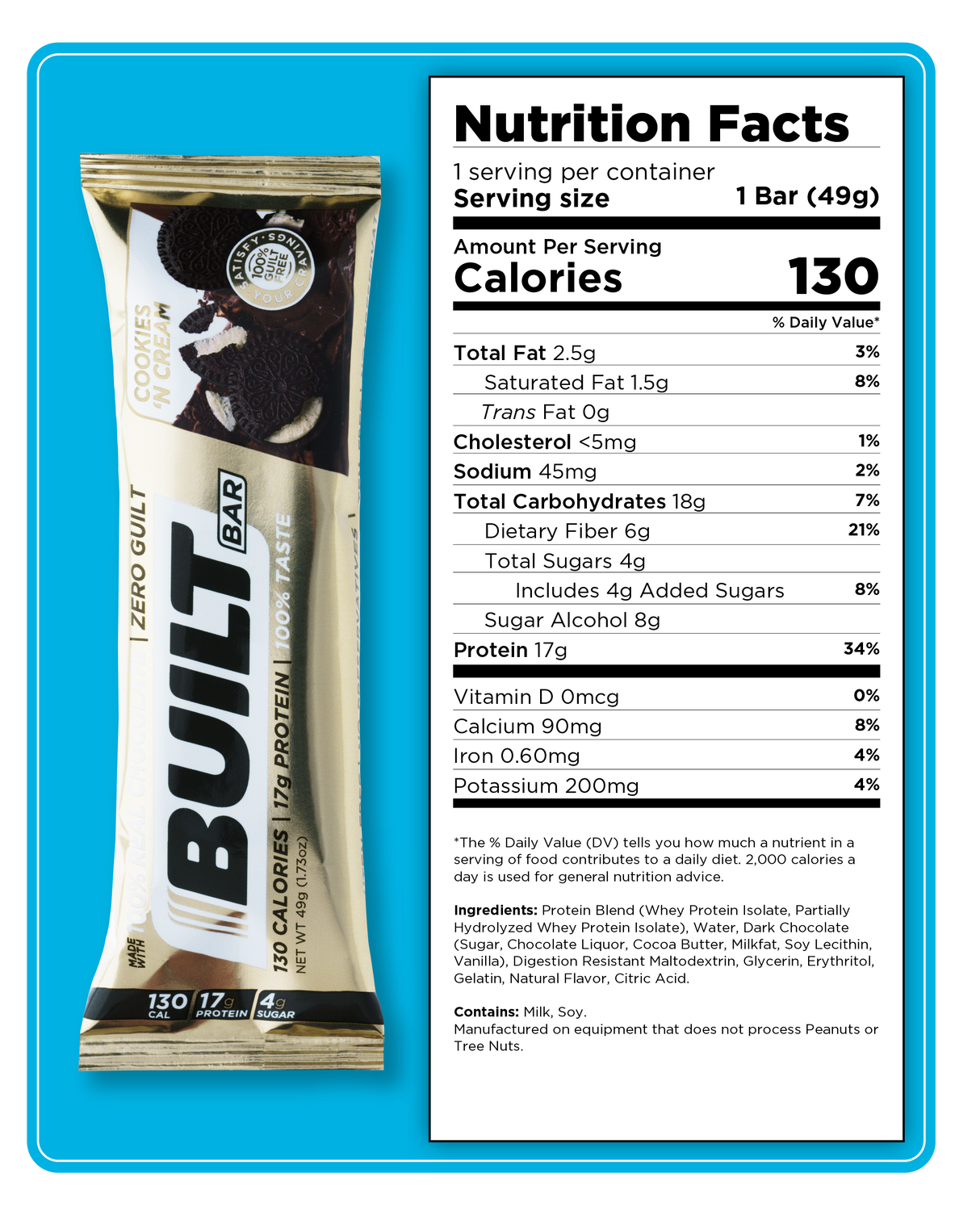 Built Protein Bar - 100% Real Chocolate - Zero Guilt 49g