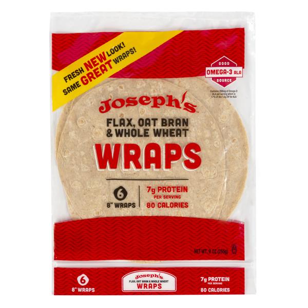 Joseph's - Pain aux graines de lin, au son d'avoine et au blé complet 227 g - 6 wraps