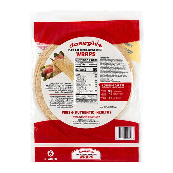 Joseph's - Pain aux graines de lin, au son d'avoine et au blé complet 227 g - 6 wraps