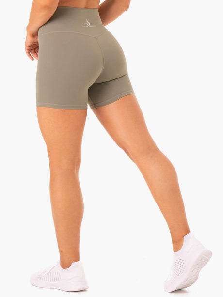 Ryderwear Base High Waisted Shorts Khaki