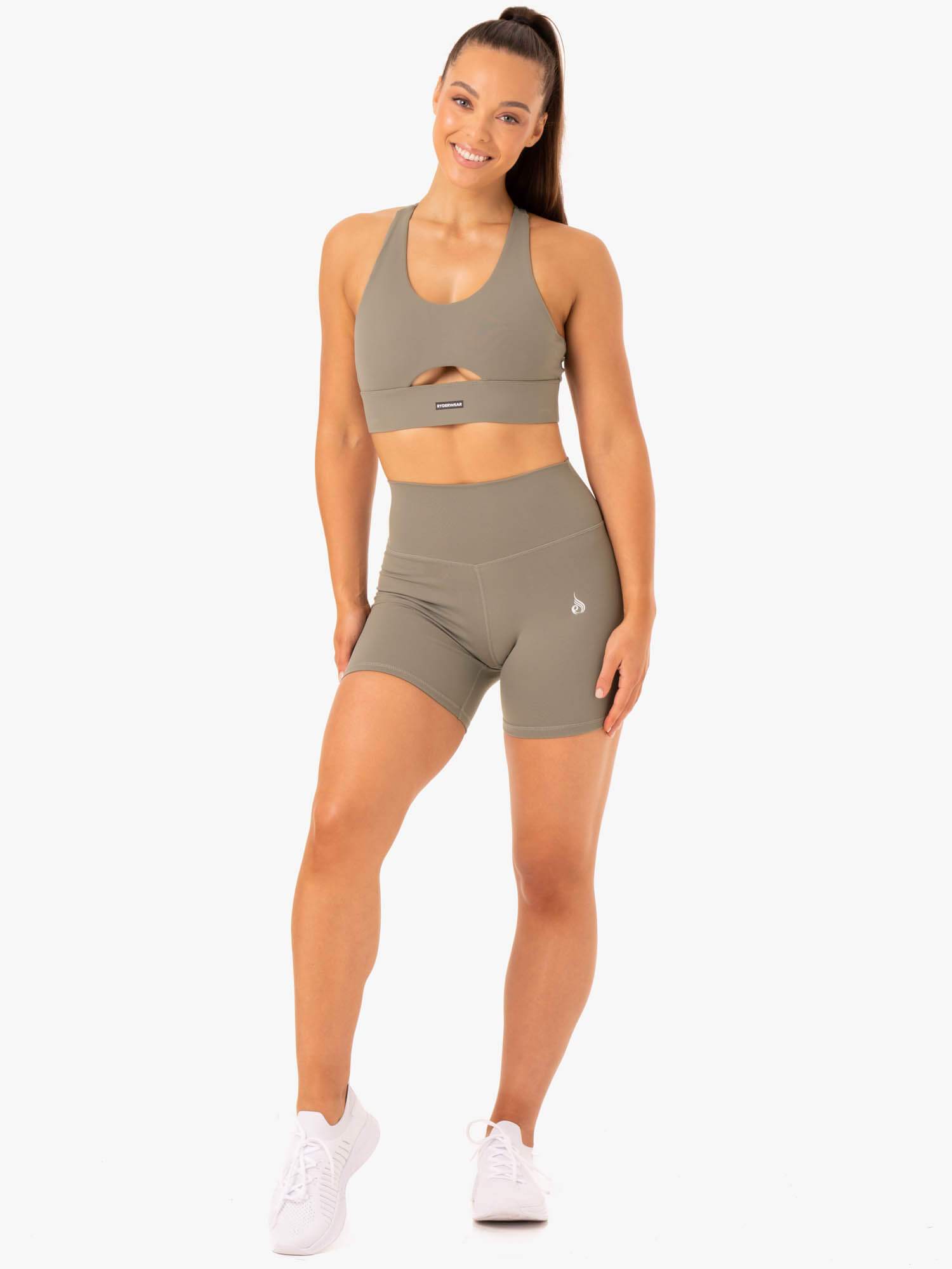 Ryderwear Base High Waisted Shorts Khaki