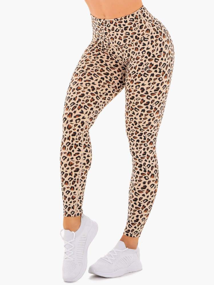 Ryderwear Adapt High Waist Scrunch Legging Nude Leopard