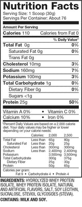 Dymatize - Iso-100 Hydrolysed Whey Isolate Protein - 20 serving