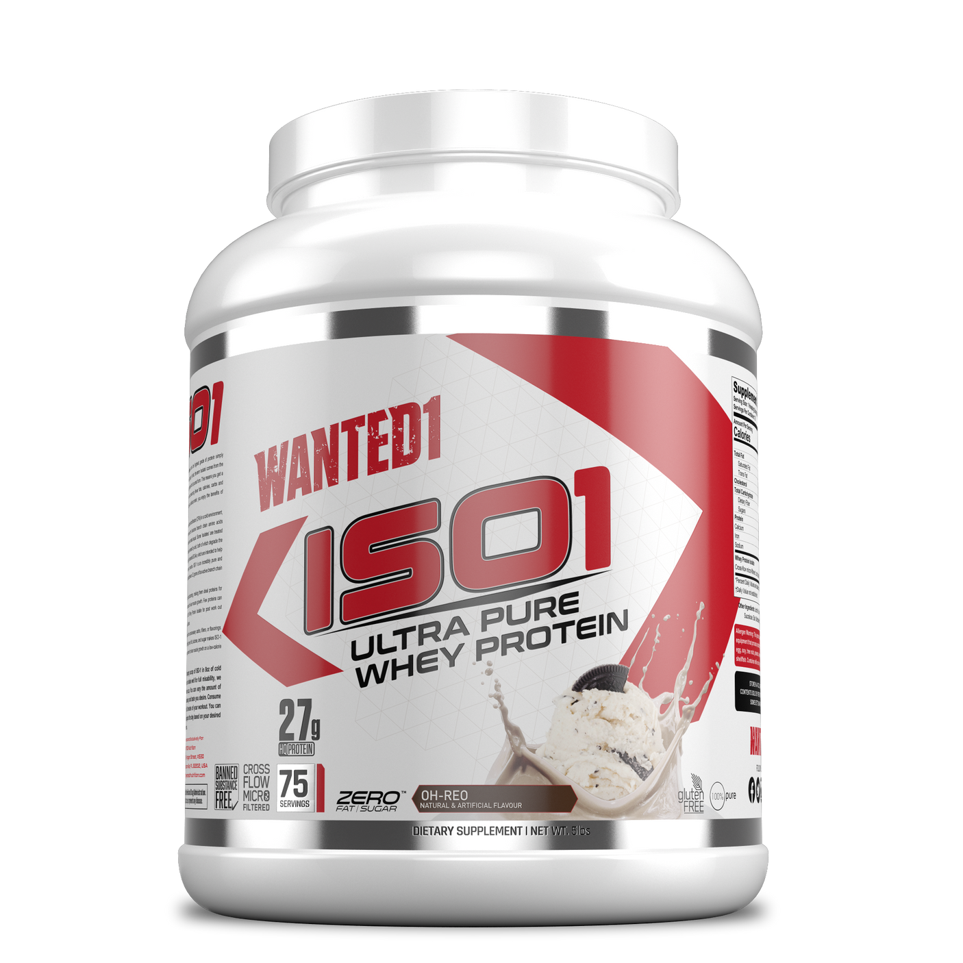 Wanted1 ISO1 - Ultra Pure Whey Isolate Protein - 5lbs