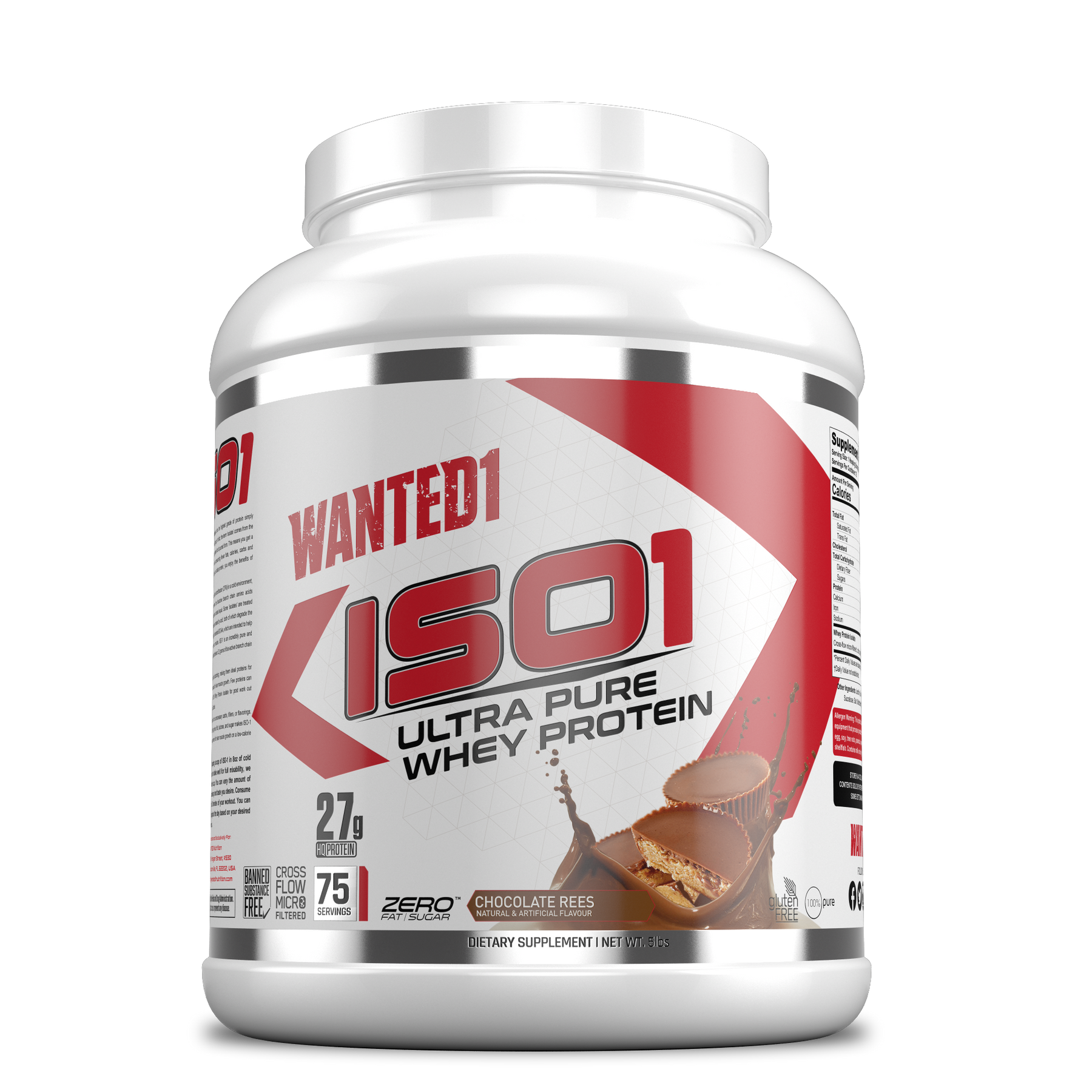 Wanted1 ISO1 - Ultra Pure Whey Isolate Protein - 5lbs