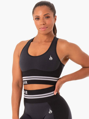 Soutien-gorge de sport long sans coutures Ryderwear Freestyle noir 