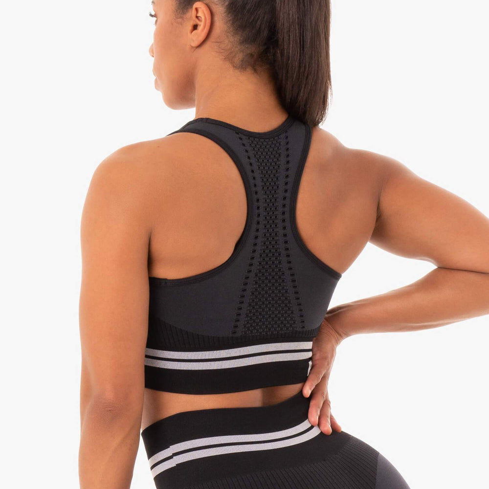 Soutien-gorge de sport long sans coutures Ryderwear Freestyle noir 