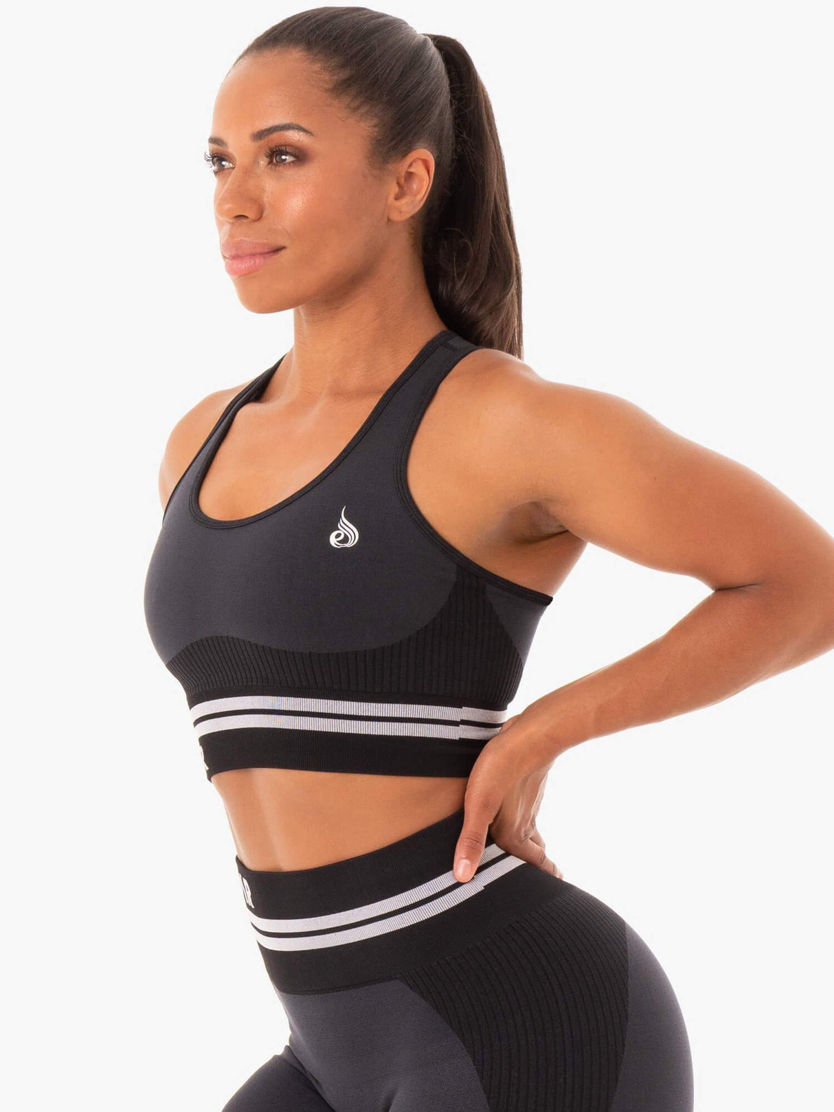 Soutien-gorge de sport long sans coutures Ryderwear Freestyle noir 