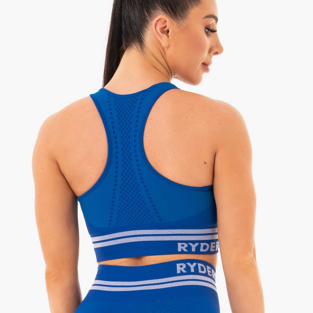 Soutien-gorge de sport long sans coutures Ryderwear Freestyle bleu 