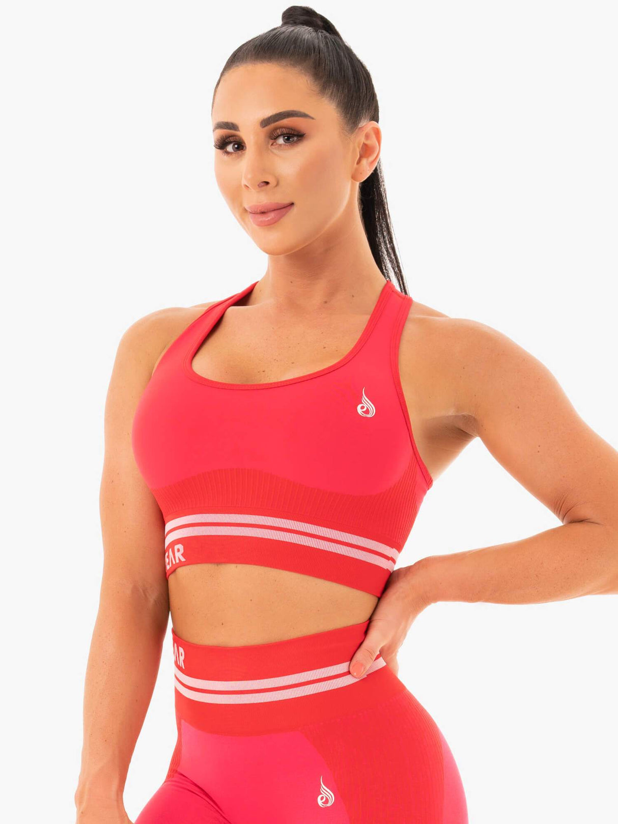 Soutien-gorge de sport long sans coutures Ryderwear Freestyle rouge 