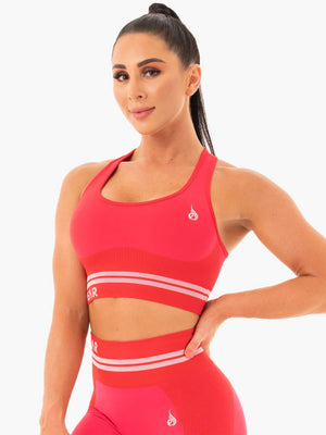 Soutien-gorge de sport long sans coutures Ryderwear Freestyle rouge 