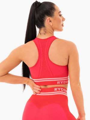 Soutien-gorge de sport long sans coutures Ryderwear Freestyle rouge 